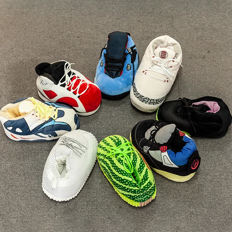 New design Winter Warm Sneaker Average Size kid Adult Plush indoor Slippers