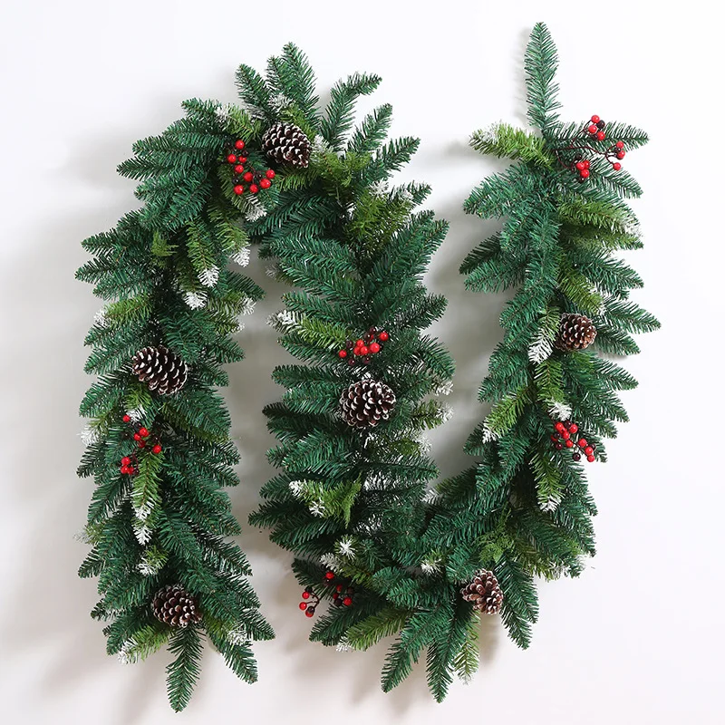 270cm PVC+PE Green plant large pine wreath Home escalator door frame decoration christmas tree pine