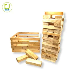 Outdoor Yard Lawn Game Wooden Tumbling Tower Blocks Toy with Wooden Case Jumbo Games