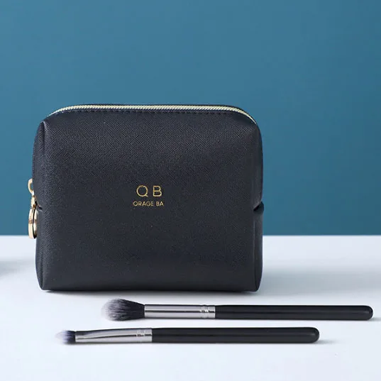 Cute Ladies Cosmetic Bag Organizer PU Tampon & Napkin Storage Zipper Closure Sanitary Pad & Makeup Pouch Holder