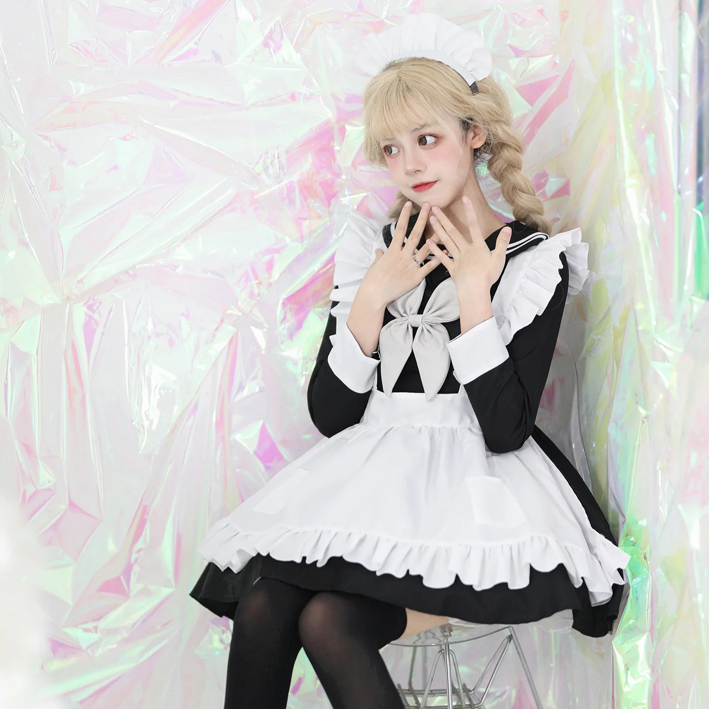 Anime Halloween JK Uniform Sailor Cosplay Costumes Plus Size Maid Dress Lingerie Winter Long Sleeve Lolita Show Outfits
