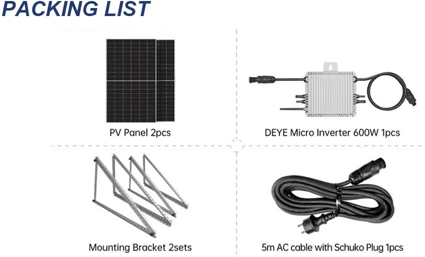EU Warehouse Plug And Play Balcony Solar System 600W 800W On Grid Solar Panel Balcony Power Plants Germany Balkonkraftwerk Kit