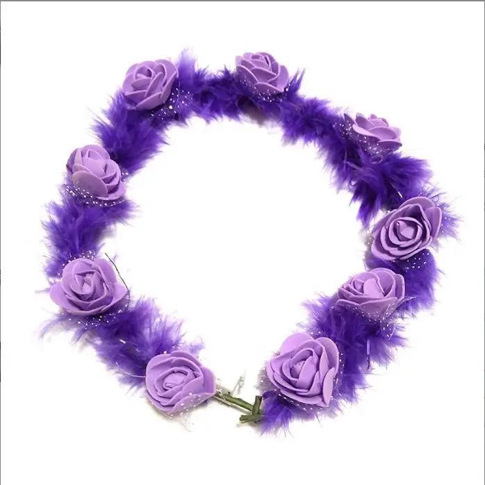 LED Flower Crown Headband for Women, Colourful Light Up Floral Garland Headdress, LED Wreath Hair Accessories for Girls