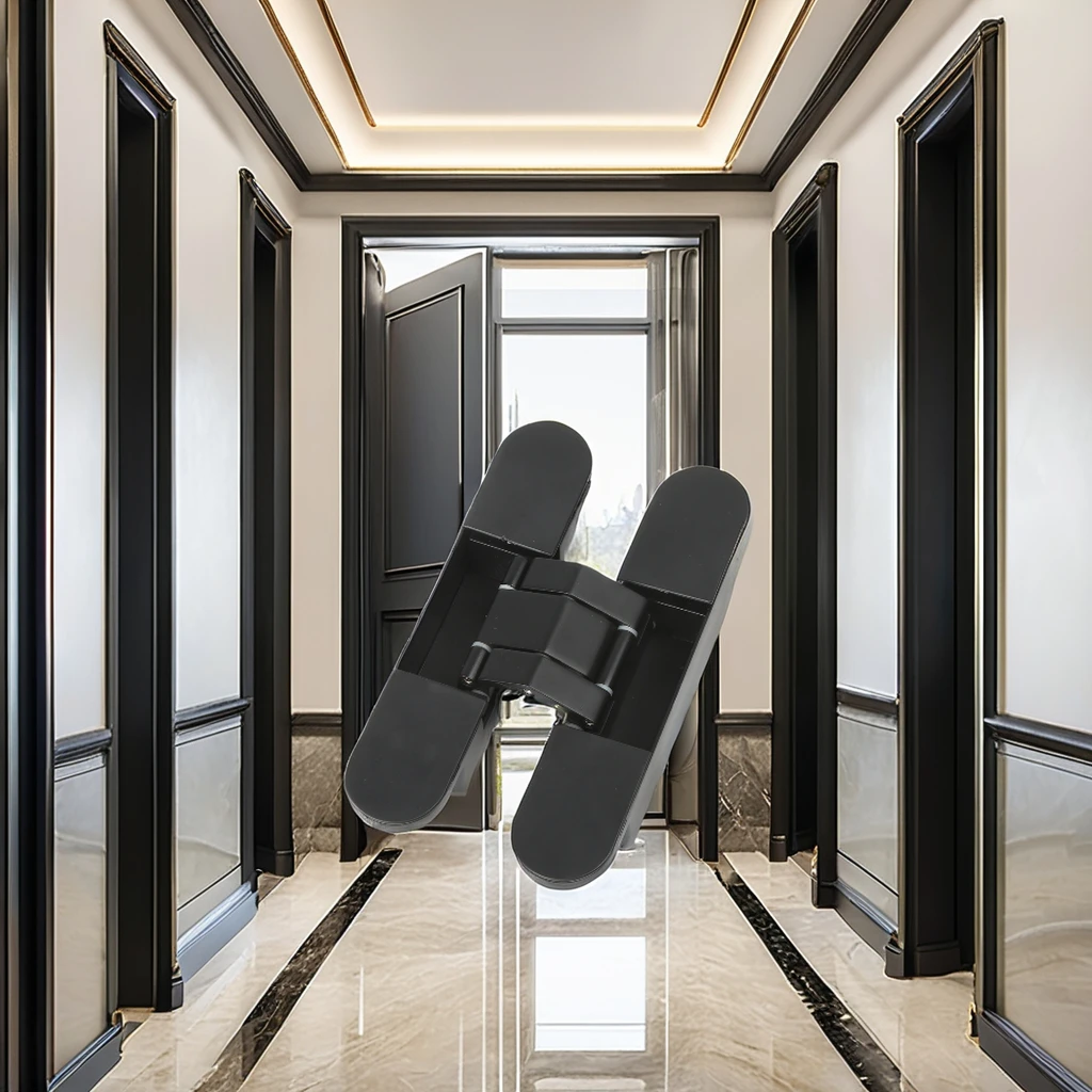 YiGe Modern 150mm 3D Concealed Invisible Hinge Zinc Alloy Cross for Hotel Internal Doors 180 Degree Opening Angle Steel Hardware
