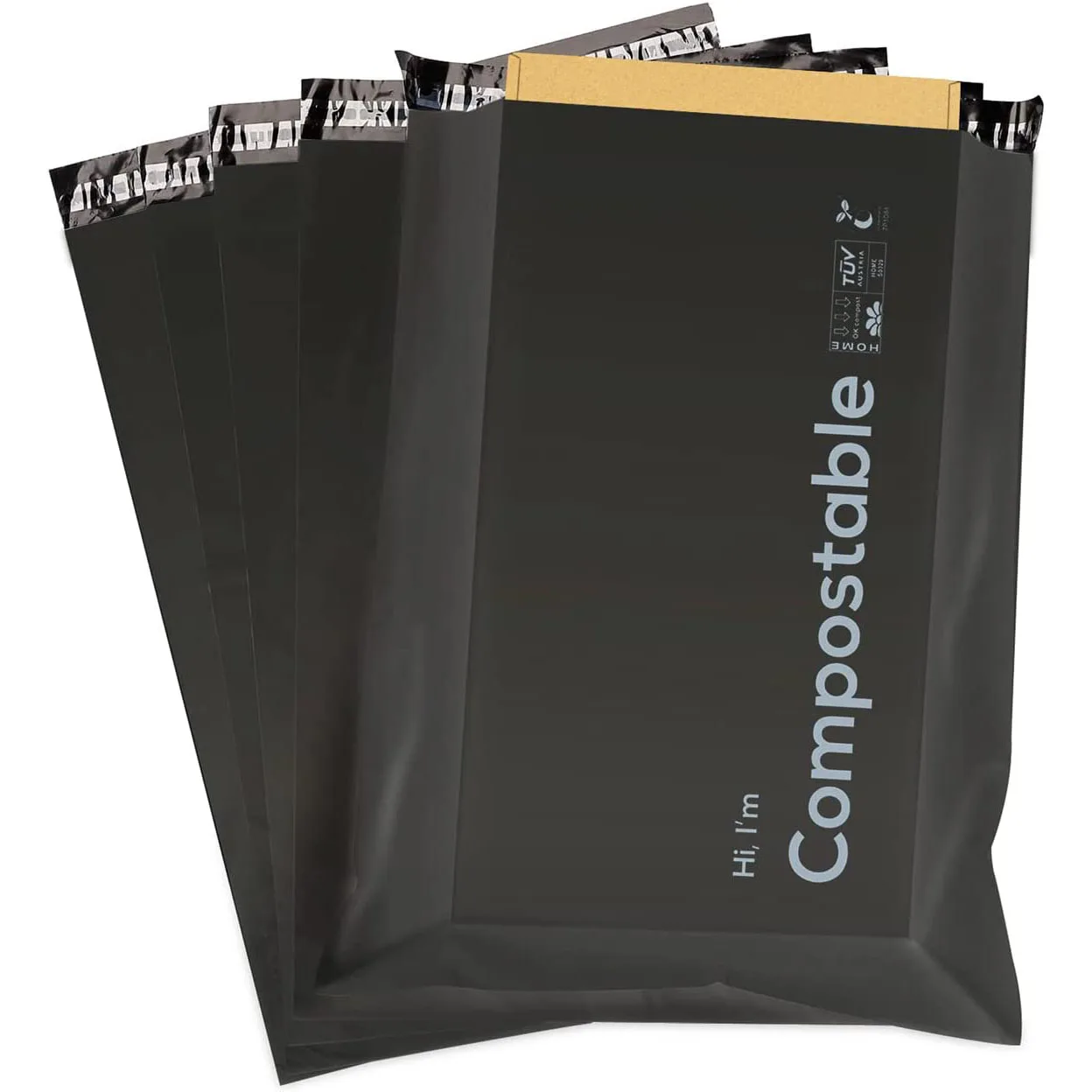 100 Pcs 12*17.7 Poly Mailer Envelopes Shipping Bags Self Adhesive Waterproof Bags (Black), 12 * 17.7