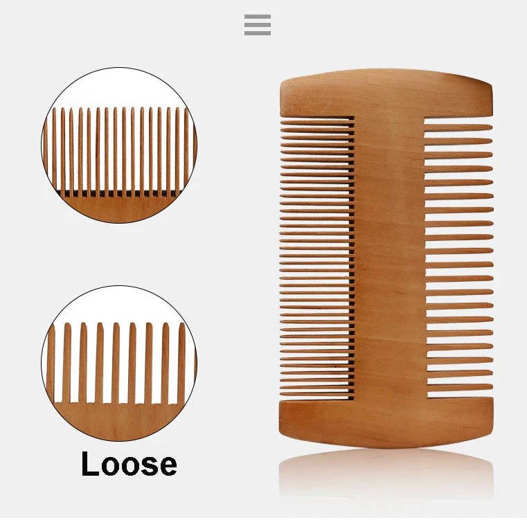 Wholesale Accessories Beard Product Wooden Barber Natural Beard Brush And Comb Set Trimming Kit for men beard and mustache