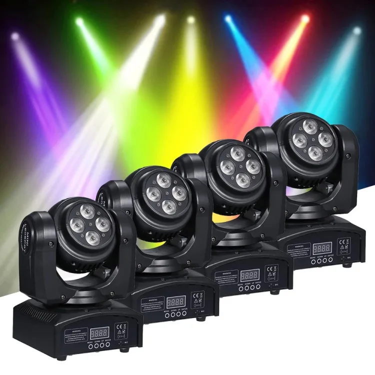 WF Mini LED 10W Double Sided 4-Eyes Laser Shaking Head Stage Light DMX Sound Control Dj Light Equipment