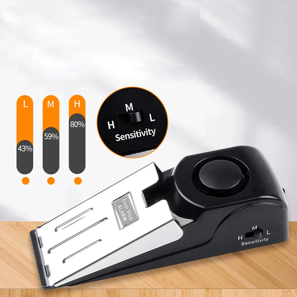 Portable stainless steel door alarm stopper modern design security door stop alerting siren for tight spaces door stop alarm