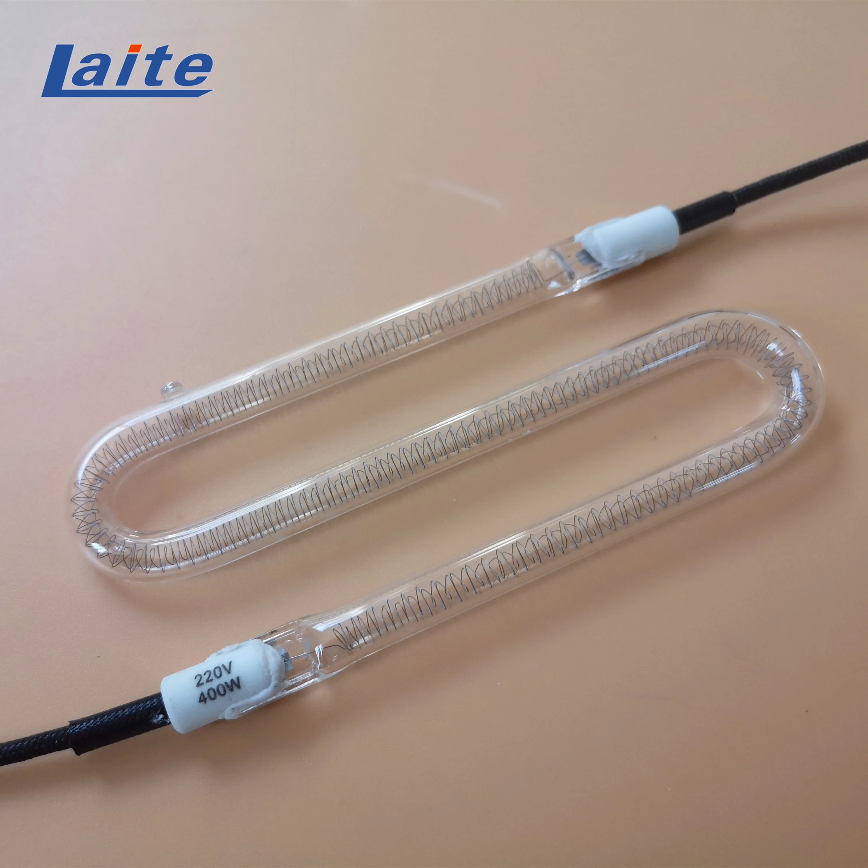S shape heating lamp infrared quartz halogen heating tube  for food heating parts 400W