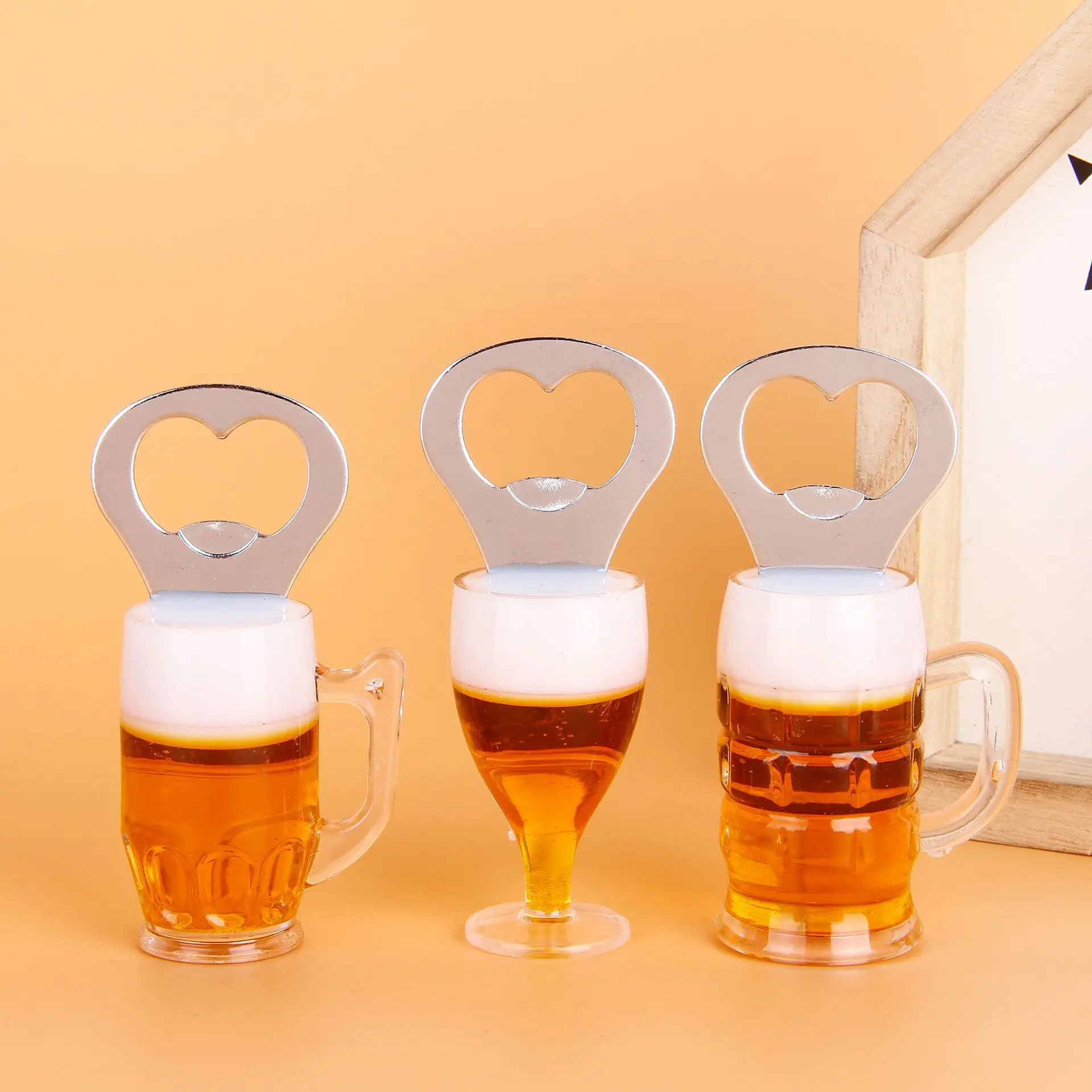 Factory custom magnet beer cup shape bottle opener
