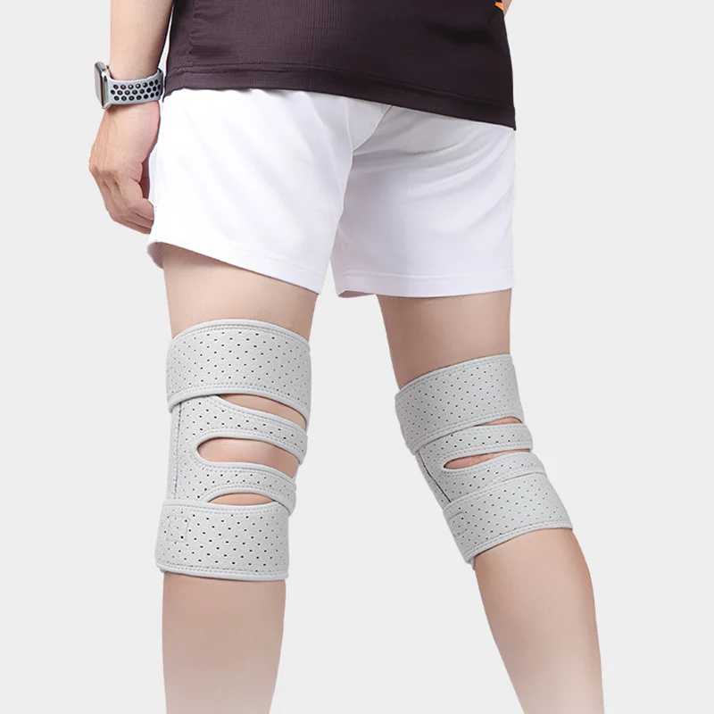 Adjustable Compression Protector Kneepads Breathable Silicone Sport Strap Support Knee Brace With Side Stabilizers