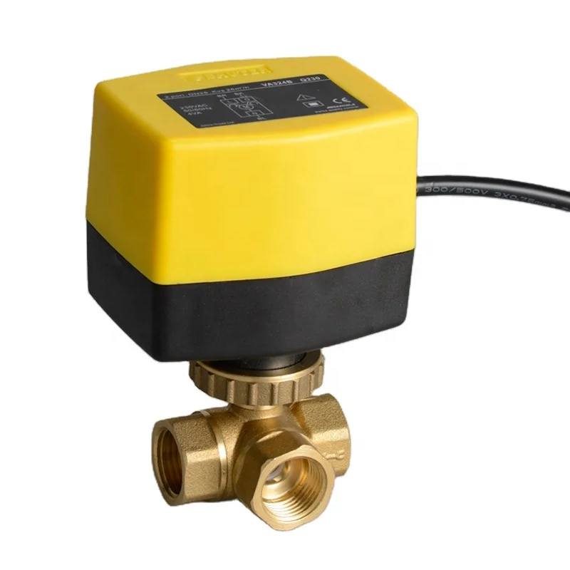 Winvall OEM/ODM Ball Valve Actuator 3 Way Brass BSP NPT Valves AC220V Motorized Control Electric Actuated Floating Ball Valve