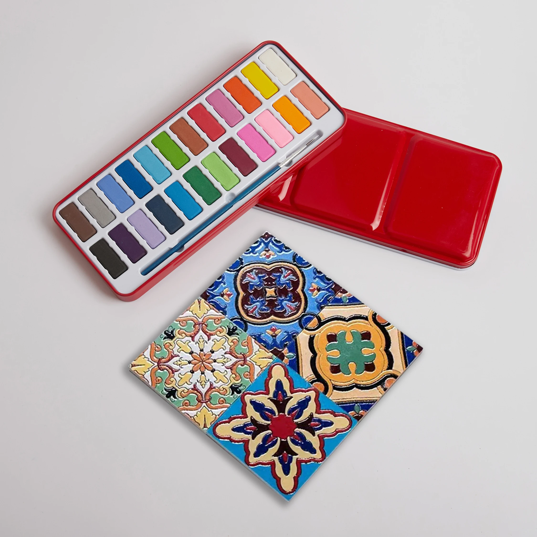 HIGH QUALITY sunny tin box 24 colors water color paint set for kids