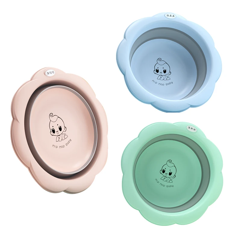 Face Foot Cartoon Baby Round Folding Wash Bowl Washbasin