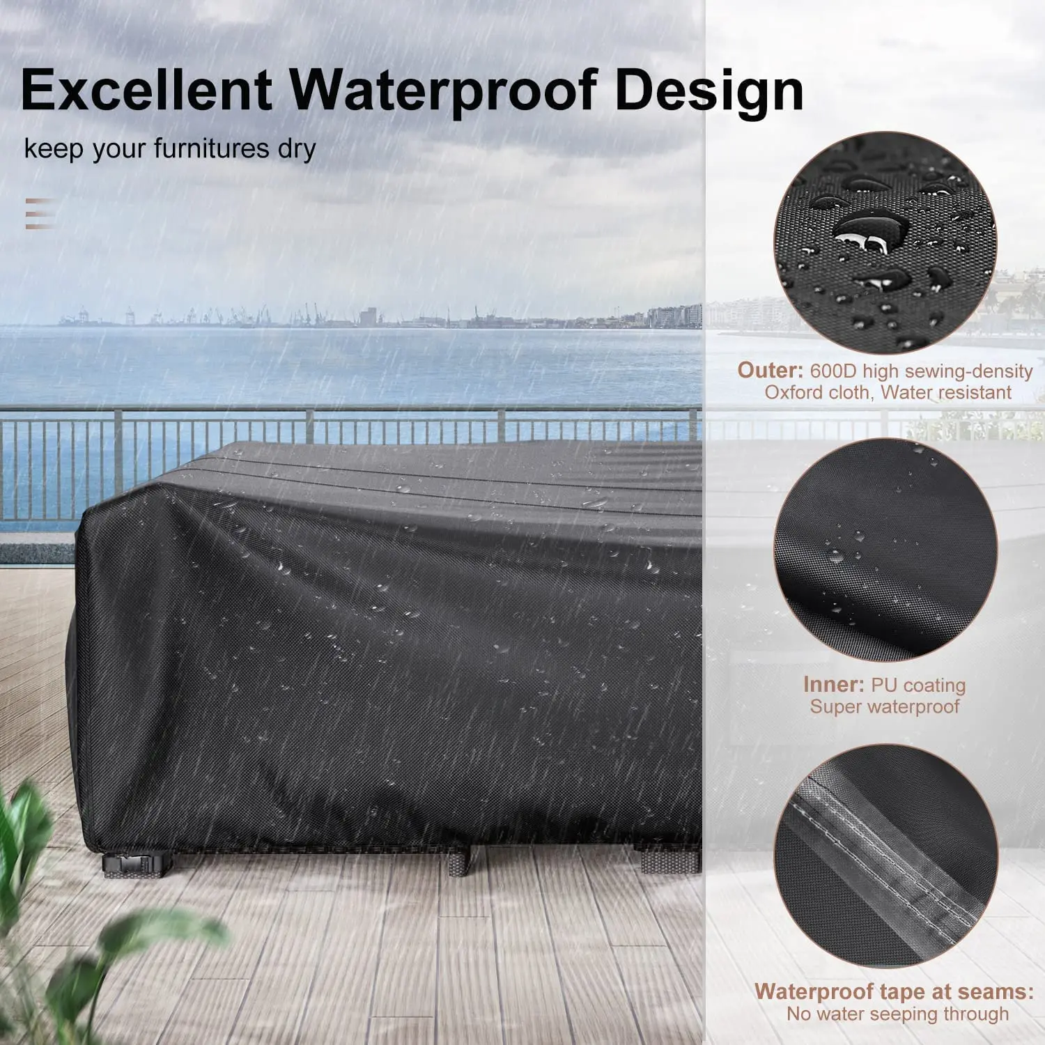 dust-proof and waterproof patio garden rattan sofa protector outdoor patio cover for furniture