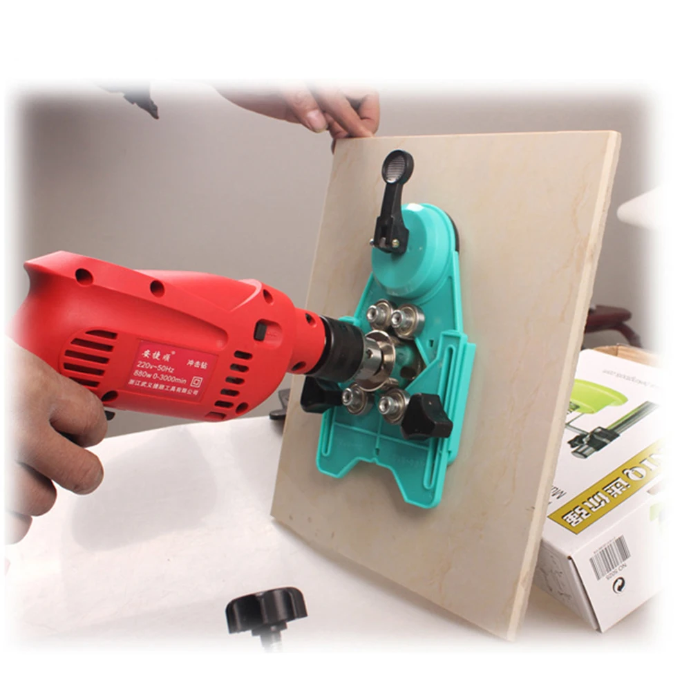 Adjustable 4-83mm Tile Drill Bit Tile Glass Hole Saw Core Bit Guide Vacuum Base Sucker Opening Hole Locator
