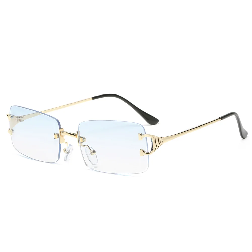 Design Shades Cricket Sunglasses For Men Top Brand Stylish 2022 Rimless Rectangle Luxury Sunglasses Fasion Square Glasses