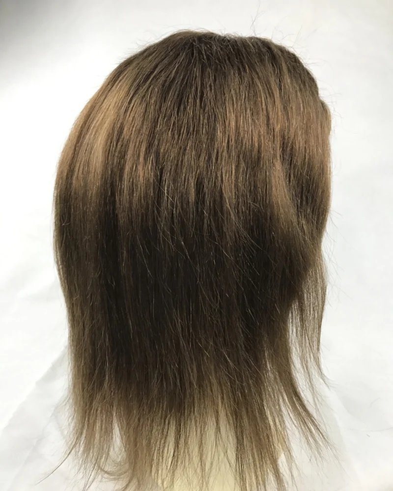 hot sale 14inch freestyle tangle free pure indian human hair brown color full lace women wigs with bangs