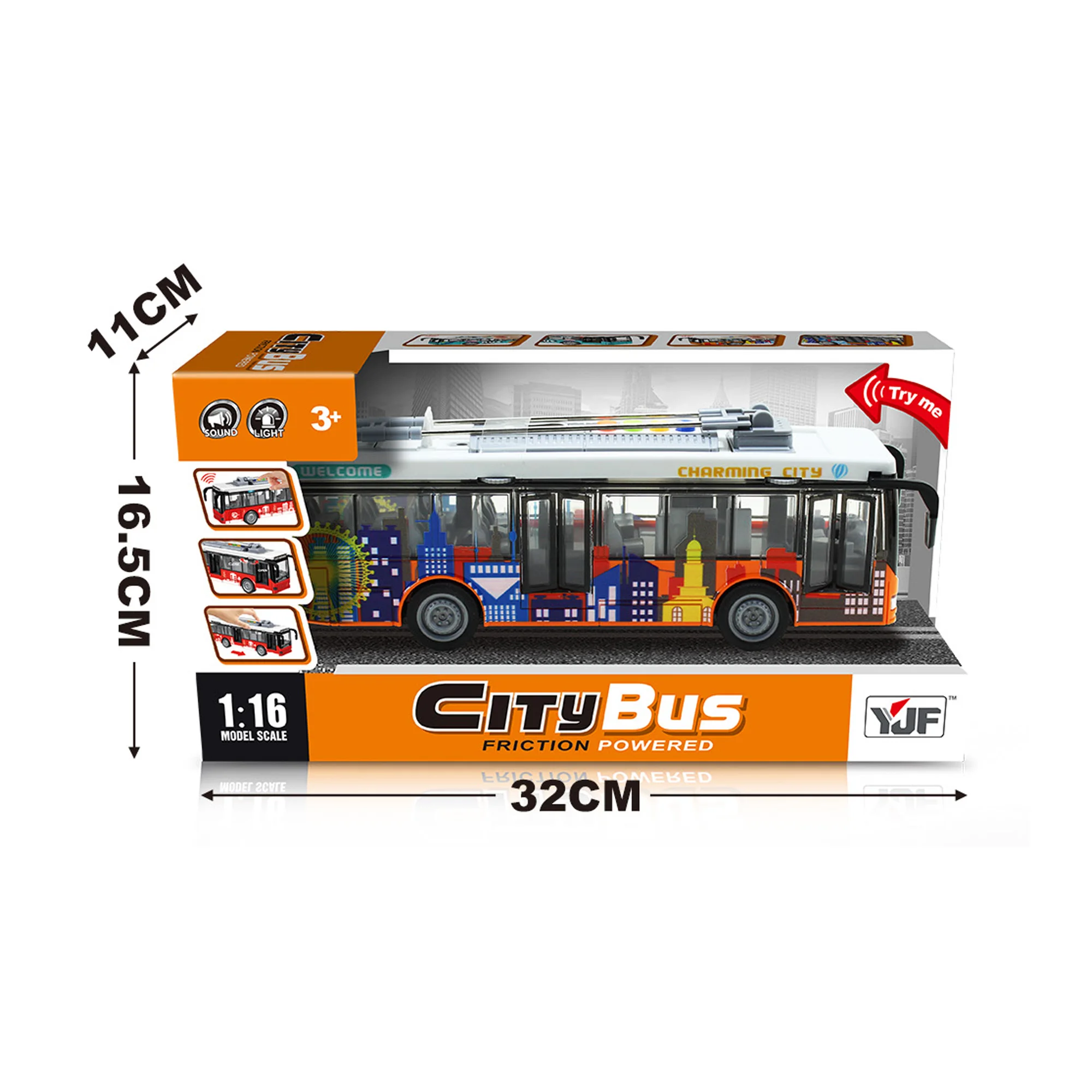 1:16 Scale City Tram and Sightseeing Bus Educational Toys