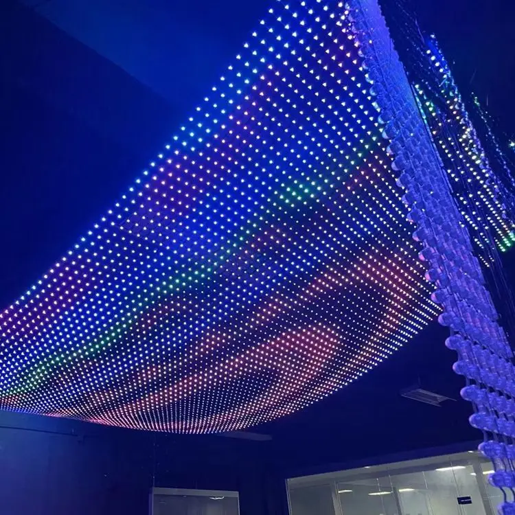 P200 flexible led screen outdoor led display for large scaled glass wall video advertising foldable mesh led wall panel