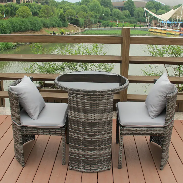 
Unique Outdoor Garden Furniture Rattan Coffee table set For Coffee Shop 