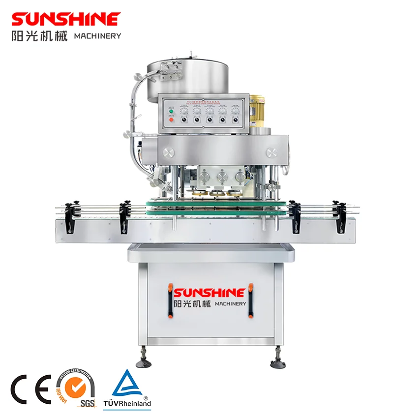 High speed linear type plastic glass bottle spindle screw sealer capper capping machine