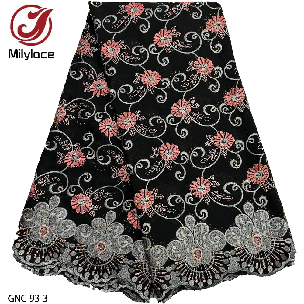 High Quality 100% Cotton Flower Embroidery Nigerian Swiss Voile Lace Fabric