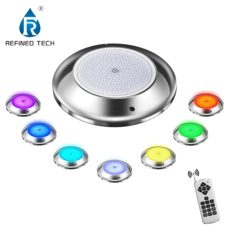 Refined led Piscina 12V Wall Mounted RGB 316L Stainless Steel Underwater Lights 18W 24W 35W LED Swimming Pool Light