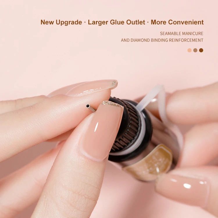 Edge Sealant Adhesive No Wash Caulk Nail Rhinestones Glue Press on Nail Glue Tips Professional False Nail Sticky Natural