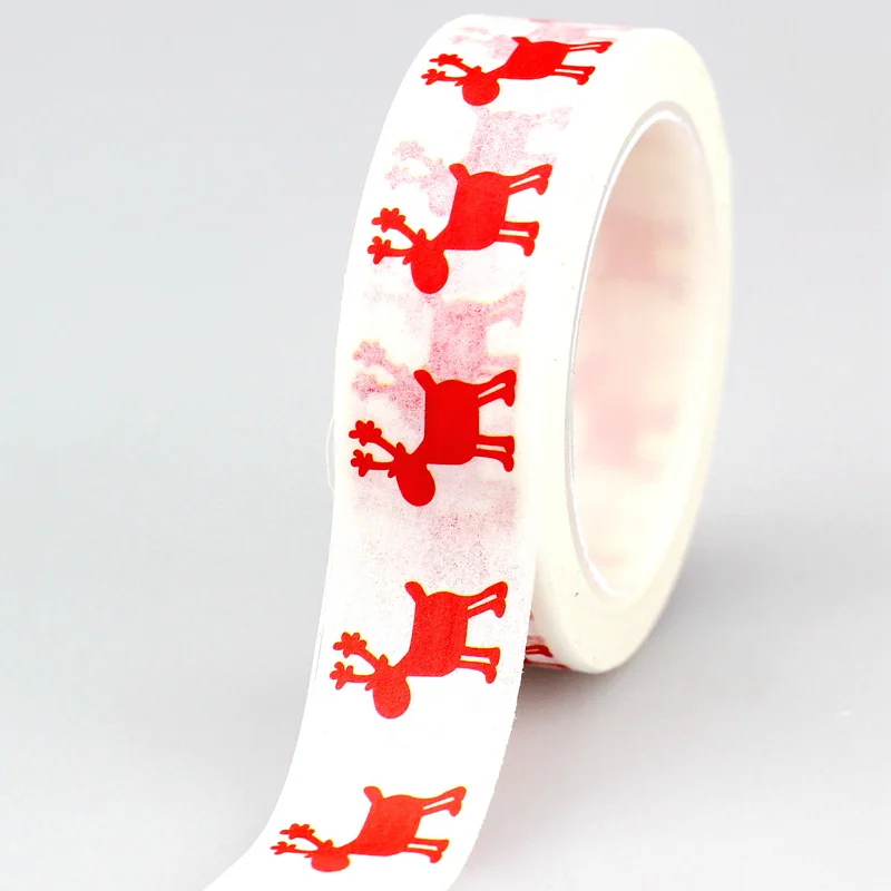 8 Designs Cute 15mmx10m Snow Deer Christmas Tree Decorative Washi Tape