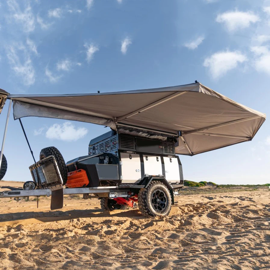 
2021 Overland Enclosed Luggage Camping Trailer Compact Camper Trailer with Top Roof Tent 