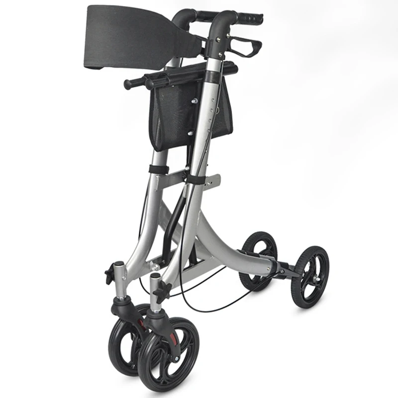 Health care elderly senior aluminum wheelchair walking aid mobility 4 wheel rollator lightweight rollator with seat