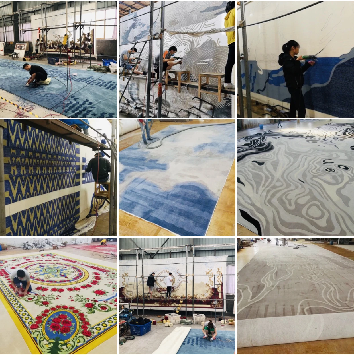Illusion Plush Carpet Persian Carpet Handmade Non Slip 3d for Living Room Minimalist Blue Cotton Custom Woven Bag Modern 10-12cm