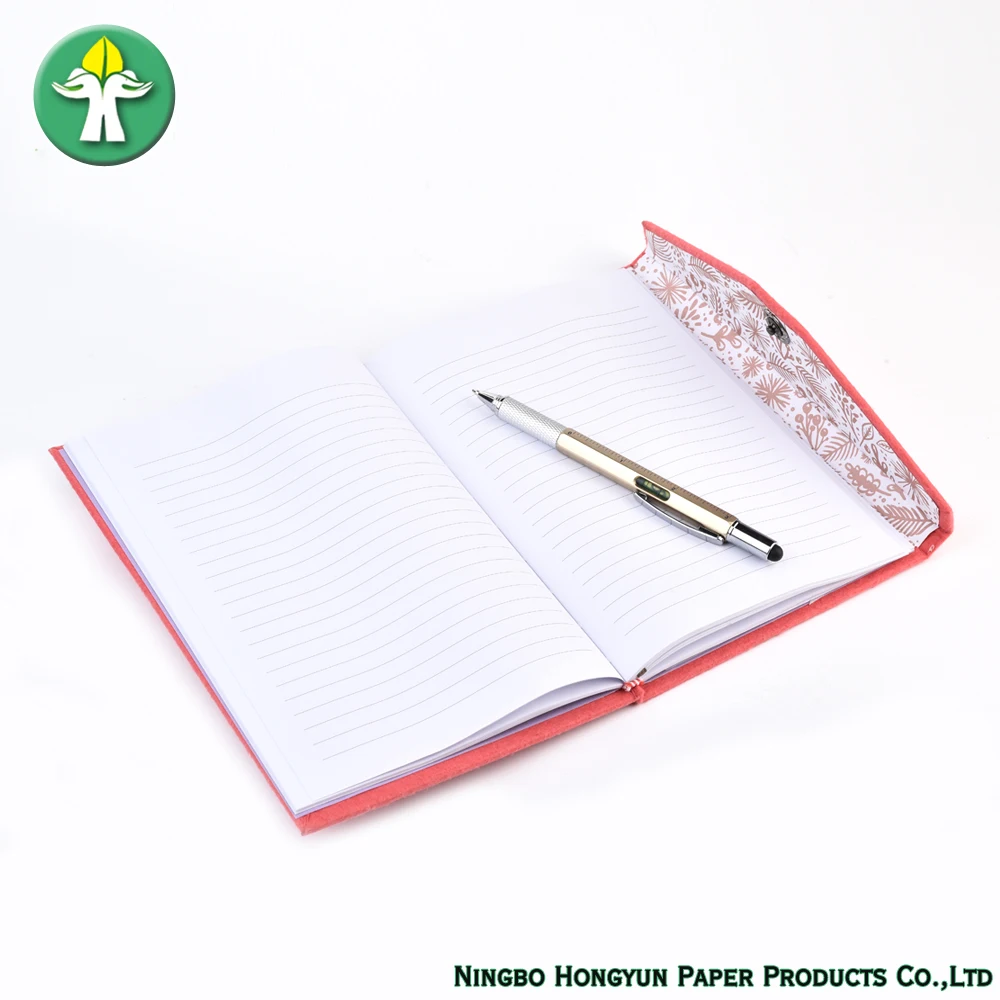 New Design Luxury Fabric Notebook Velvet Notebook with Fastener