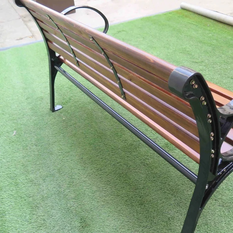 
Haoyida outdoor bench garden wood bench with cast iron feet 