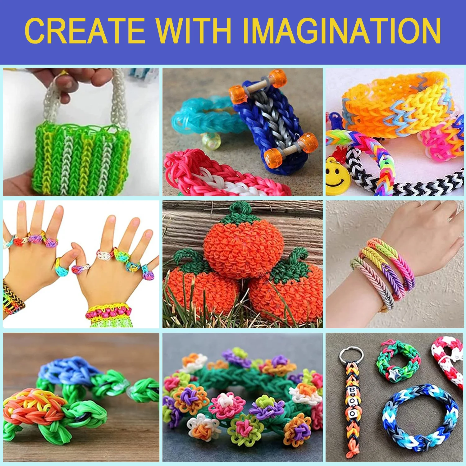 Custom Unique Bright Colour Bands Refill Kit Girls & Boys gift 12100+ Rubber Bands Refill Loom Bracelet Kit
