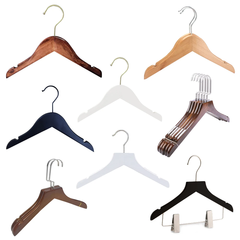 manufacturer wholesale high quality custom Free Sample hot selling round head women white wood hangers for clothes