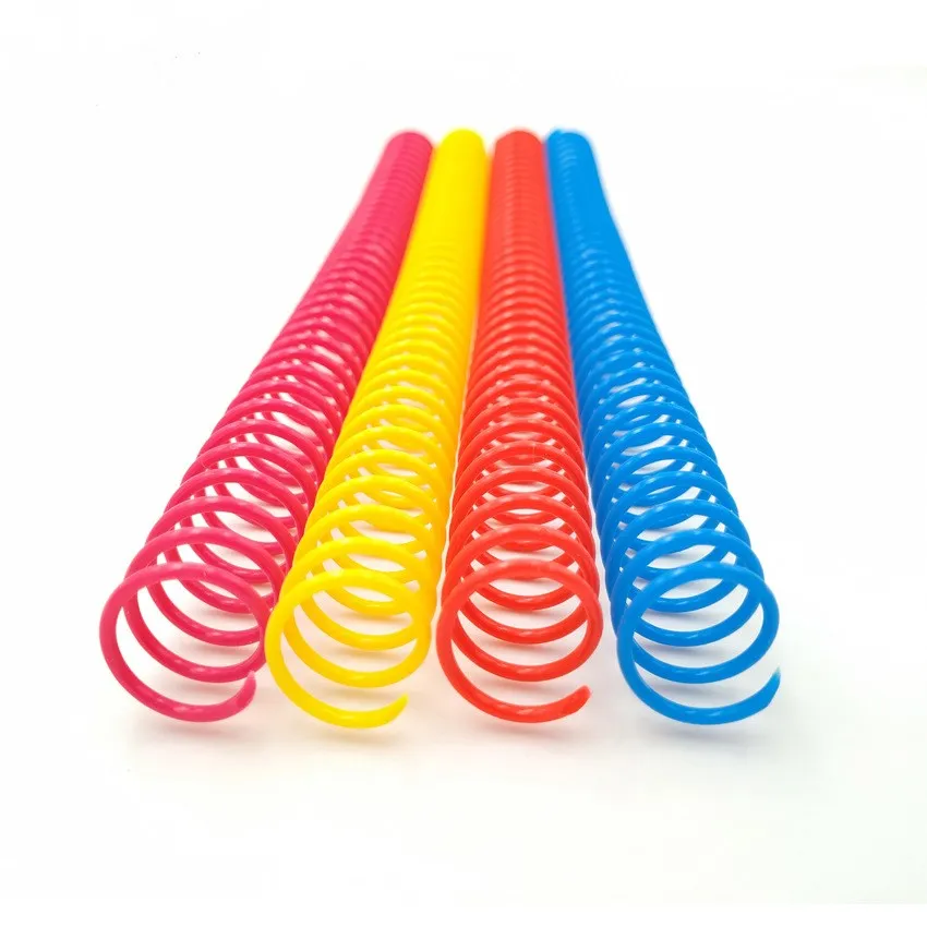 Factory various colors notebook 48 loops Pvc spiral wire Single coil spiral plastic ring binder 8mm