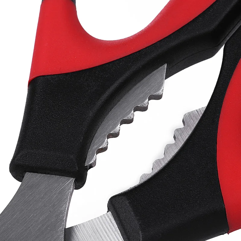 Wholesale Price Heavy-duty Multifunctional Solid Red sharp Kitchen Scissors for Chicken, Duck, Fish and Vegetable Processing