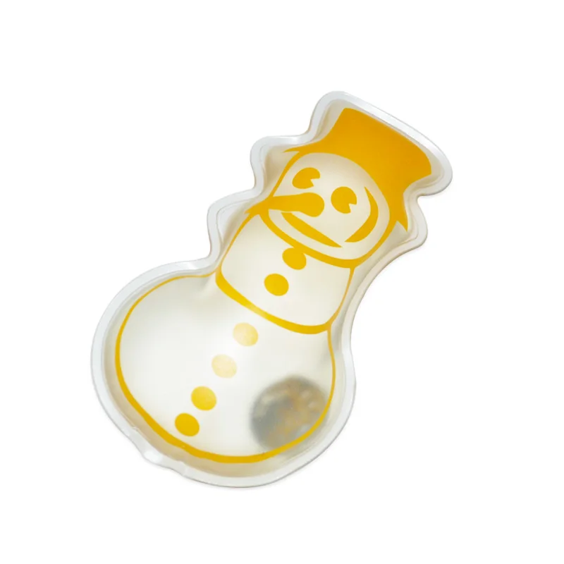 Transparent PVC Produced Portable Reusable Customized Snowman Heat pad Instant Heat Pack Metal Hand Warmer