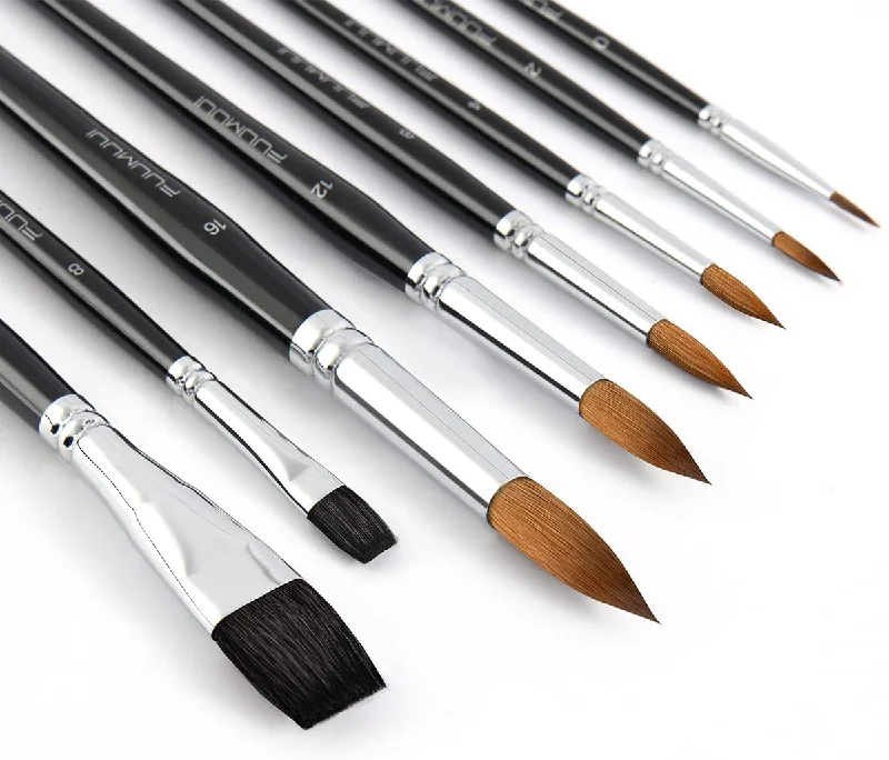 Профессиональные художественные акриловые кисти популярная круглая плоская форма Kolinsky художественная кисть