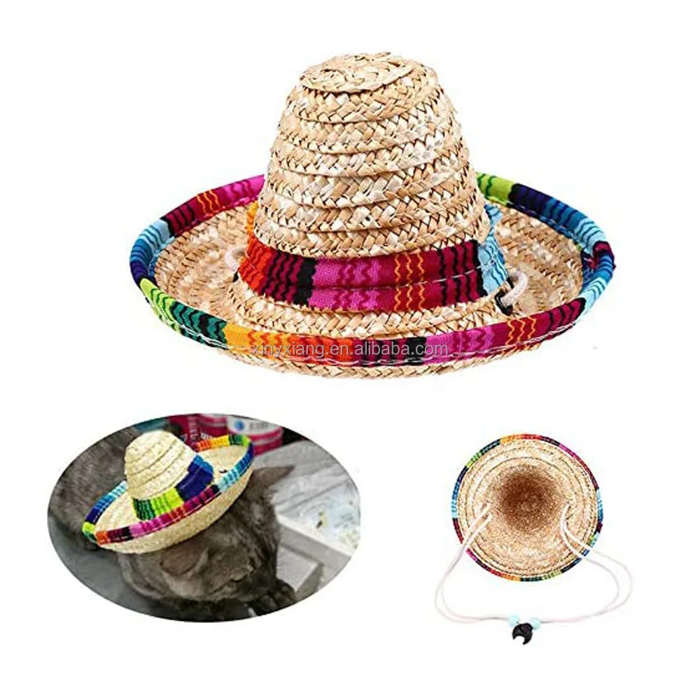 Factory Wholesale Mini Fun Cute Fiesta Straw Hat for Fiesta Carnival Mexican Theme Party Decorations Party Favors