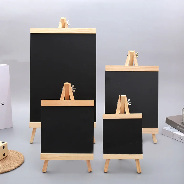Tabletop easel with Black chalkboard desktop mini board home office coffee bar supplies