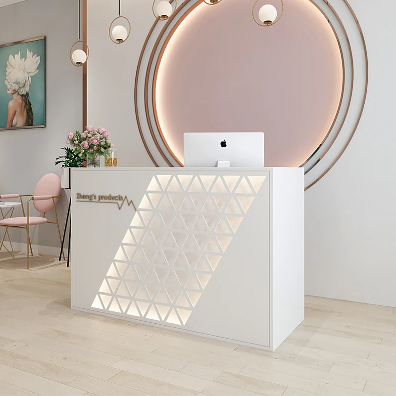 Beauty Salon Curved Small Front Counter Cashier Light Luxury Nail Art Shop Simple Modern Bar Counter