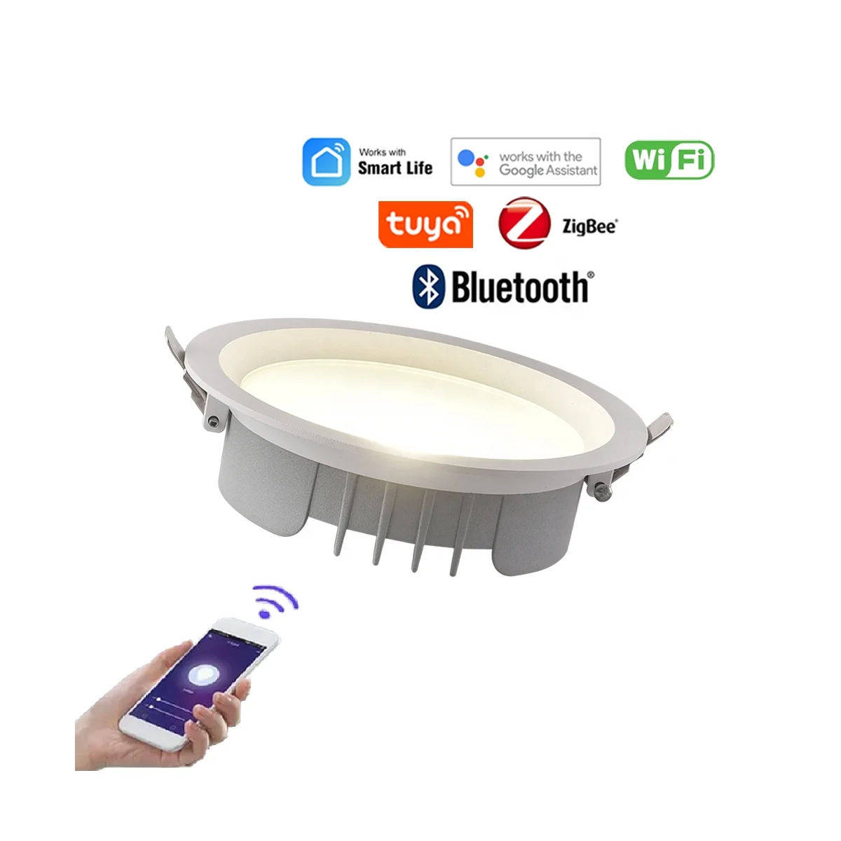 ZigBee Dali Driver Dimming 6 Inch Pot Light 9W 12W Modern Ceiling Spot Lamp AC90-260V Round Slim Panel Light SMD Downlights