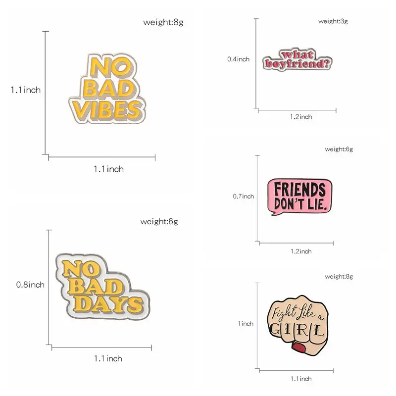 Fashion creative brooches personalized monogram badges soft enamel pin decorative for clothes and bags