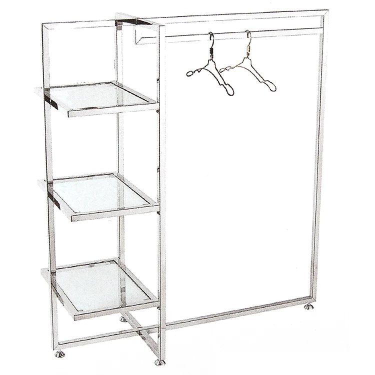 tz-0501 Women Clothes Shop Display Racks Metal Retail Boutique Clothing Rack Clothes Store Display Stands