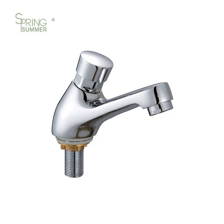 Good Price  Wall Push Down Basin Time Delay Faucet Brass Push Button Self Closing Faucet Tap