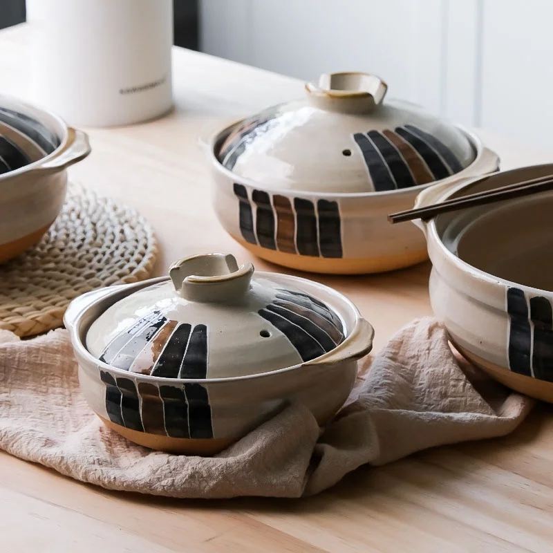 Wholesale High Quality la sera cookware Cookware Ceramic Casseroles Soup Pot With Lid And Handles