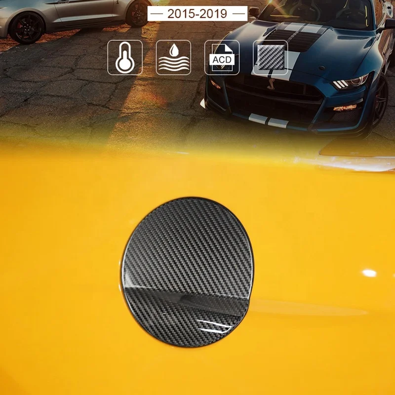 Gasoline Tank  Fuel Tank Cover Hard Carbon Fiber Sticker For Ford Mustang 2015 2016 2017 2018 2019 Accessories